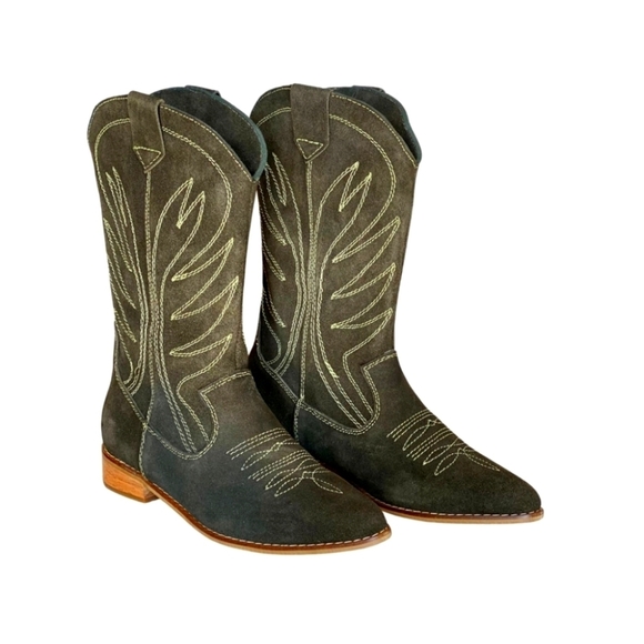 SILVIA COBOS Rodeo Green Boots - Picture 1 of 13